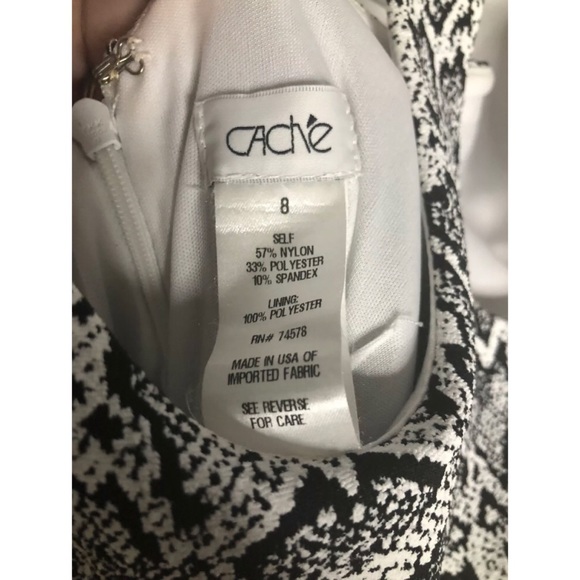 Cache black and white snake print bodycon dress 8 - Picture 6 of 6